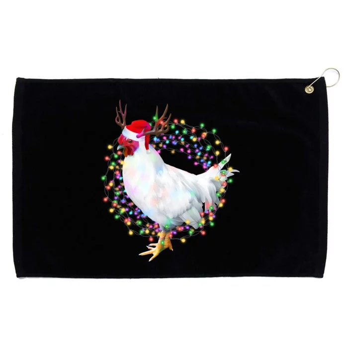 Christmas Lights Chicken Grommeted Golf Towel