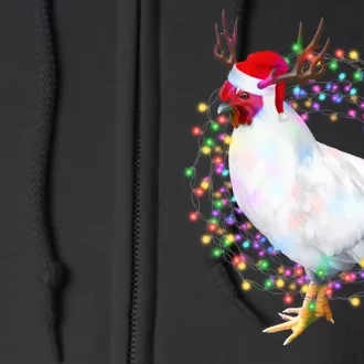 Christmas Lights Chicken Full Zip Hoodie