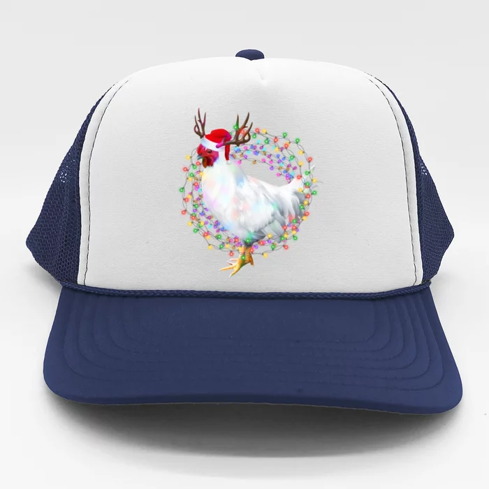 Christmas Lights Chicken Trucker Hat