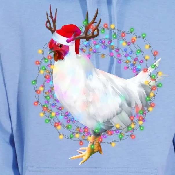 Christmas Lights Chicken Unisex Surf Hoodie