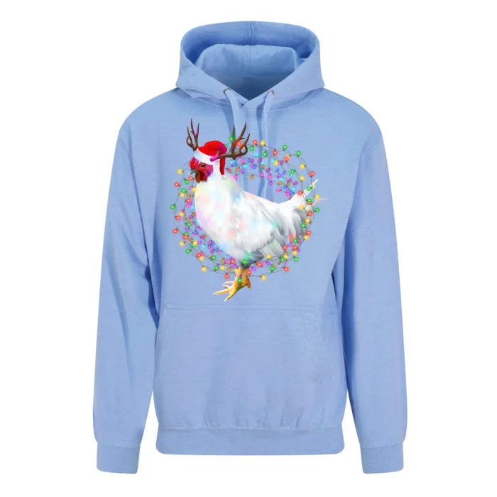 Christmas Lights Chicken Unisex Surf Hoodie