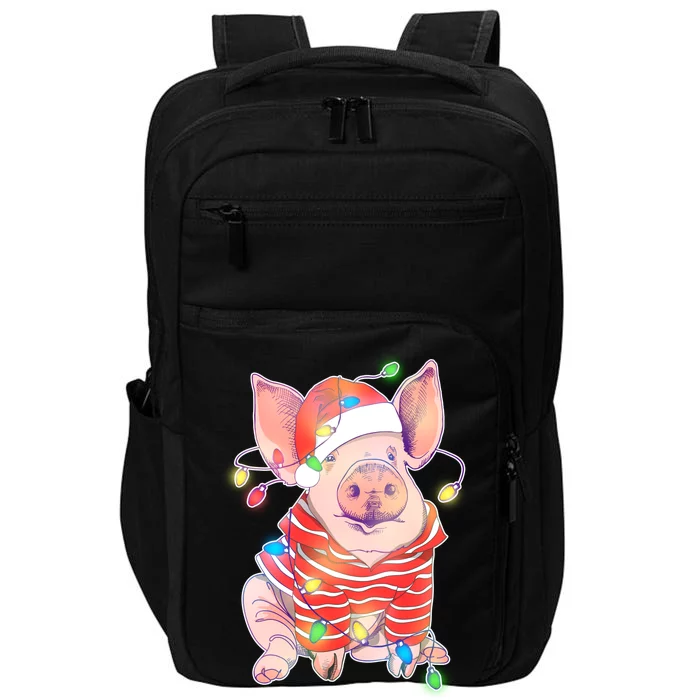 Christmas Lights Pig Impact Tech Backpack