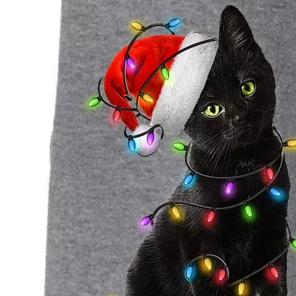 Christmas Lights Santa Kitty Doggie 3-End Fleece Hoodie