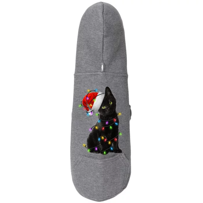 Christmas Lights Santa Kitty Doggie 3-End Fleece Hoodie