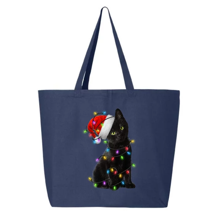 Christmas Lights Santa Kitty 25L Jumbo Tote