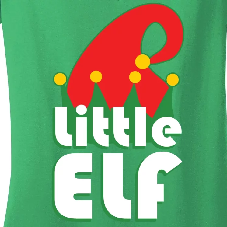 Christmas Little Elf Hat Women's V-Neck T-Shirt