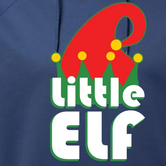 Christmas Little Elf Hat Performance Fleece Hoodie