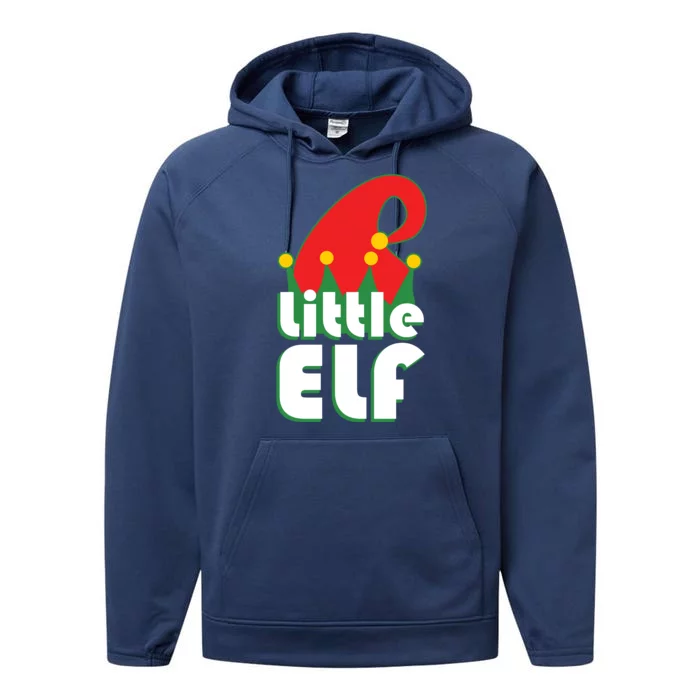 Christmas Little Elf Hat Performance Fleece Hoodie