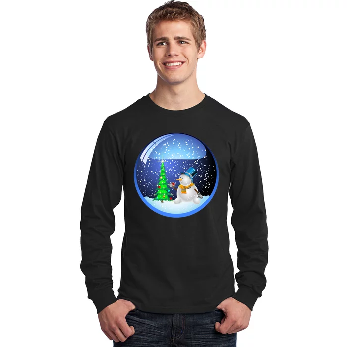 Christmas Little Snowman Globe Long Sleeve Shirt