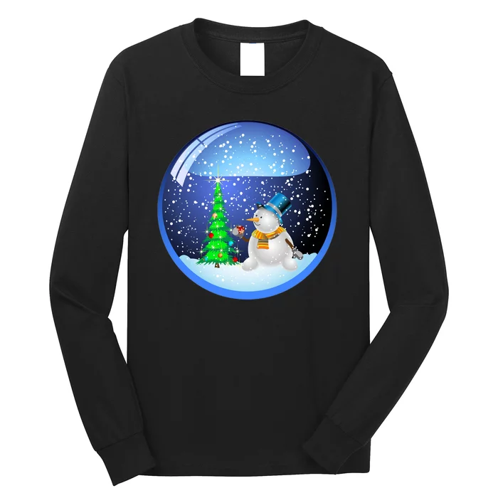 Christmas Little Snowman Globe Long Sleeve Shirt