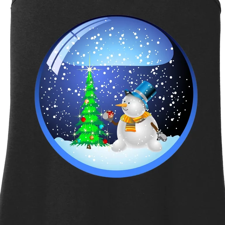 Christmas Little Snowman Globe Ladies Essential Tank