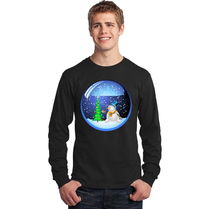 Christmas Little Snowman Globe Tall Long Sleeve T-Shirt