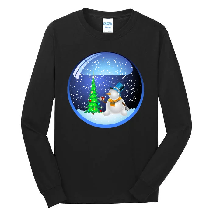 Christmas Little Snowman Globe Tall Long Sleeve T-Shirt