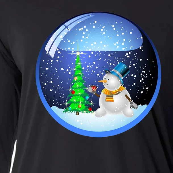 Christmas Little Snowman Globe Cooling Performance Long Sleeve Crew