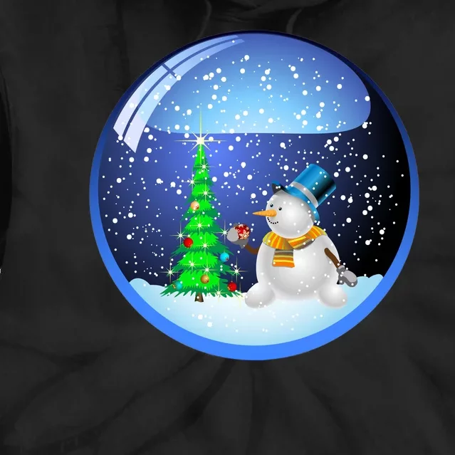 Christmas Little Snowman Globe Tie Dye Hoodie