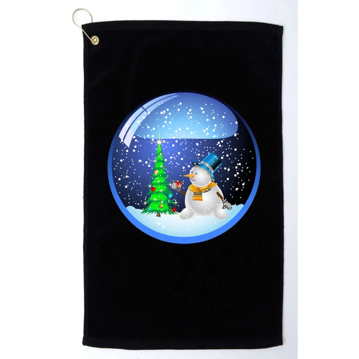 Christmas Little Snowman Globe Platinum Collection Golf Towel