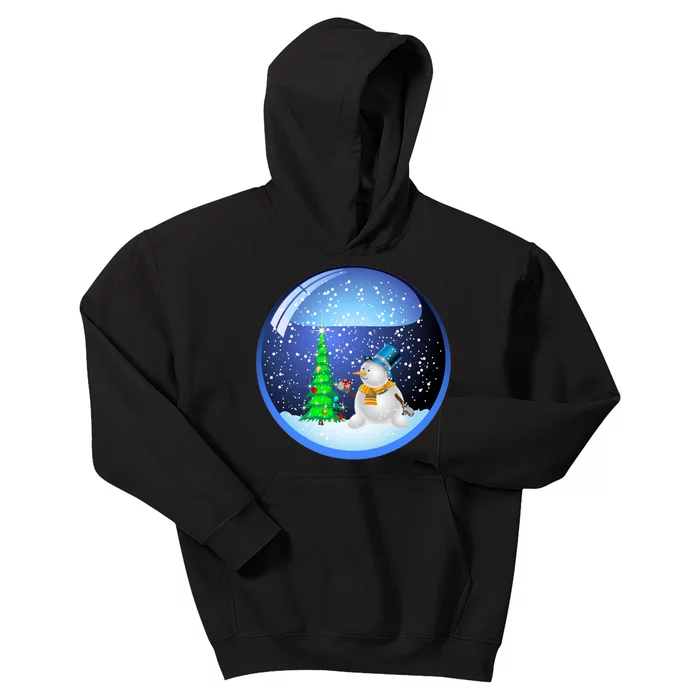 Christmas Little Snowman Globe Kids Hoodie