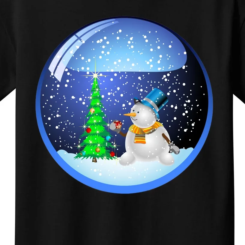 Christmas Little Snowman Globe Kids T-Shirt