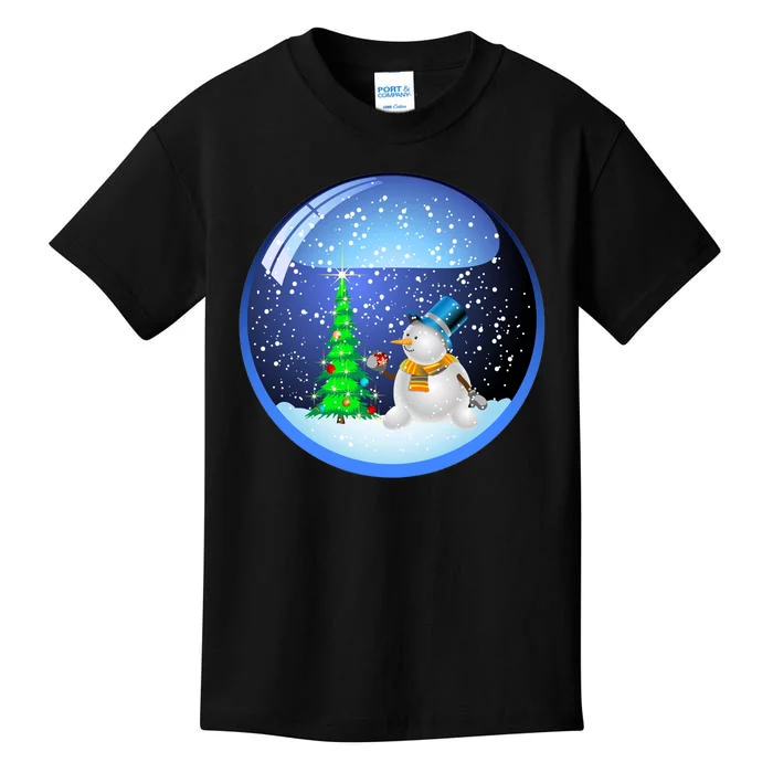 Christmas Little Snowman Globe Kids T-Shirt