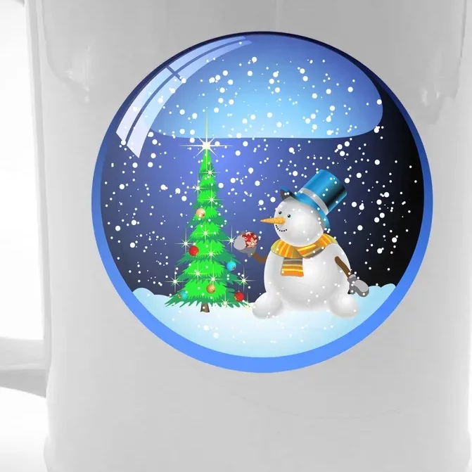 Christmas Little Snowman Globe Front & Back Beer Stein