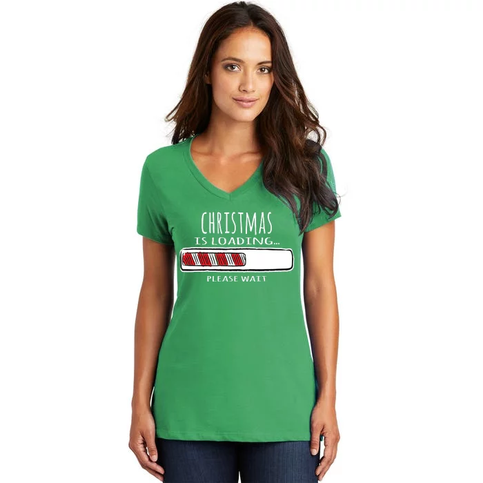 Christmas Loading... Women's V-Neck T-Shirt