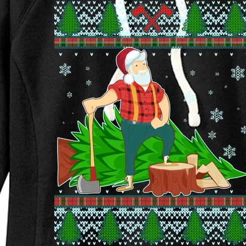 Christmas Lumber Santa Claus Women's Fleece Hoodie