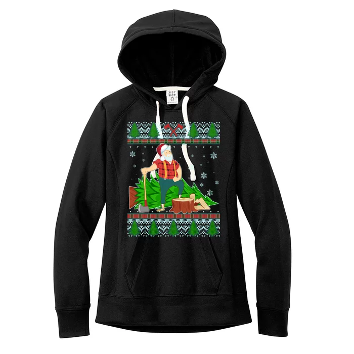 Christmas Lumber Santa Claus Women's Fleece Hoodie