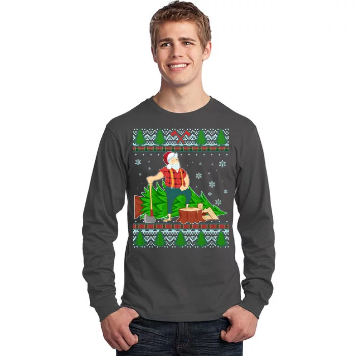 Christmas Lumber Santa Claus Tall Long Sleeve T-Shirt