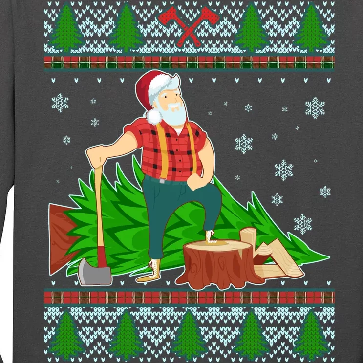 Christmas Lumber Santa Claus Tall Long Sleeve T-Shirt