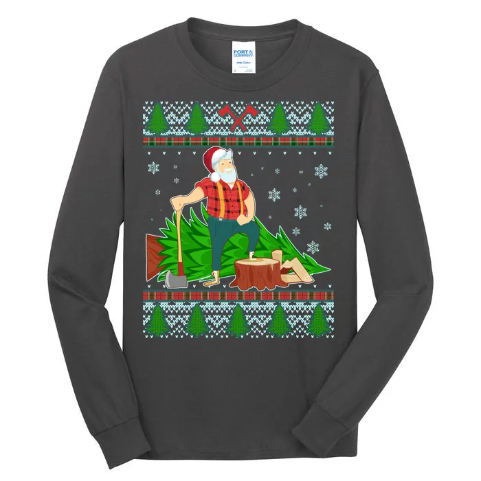 Christmas Lumber Santa Claus Tall Long Sleeve T-Shirt