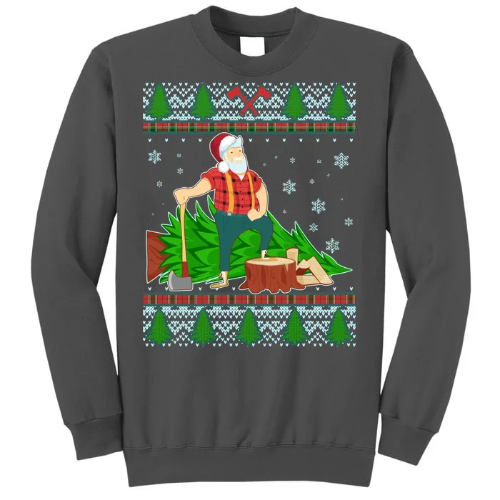 Christmas Lumber Santa Claus Tall Sweatshirt