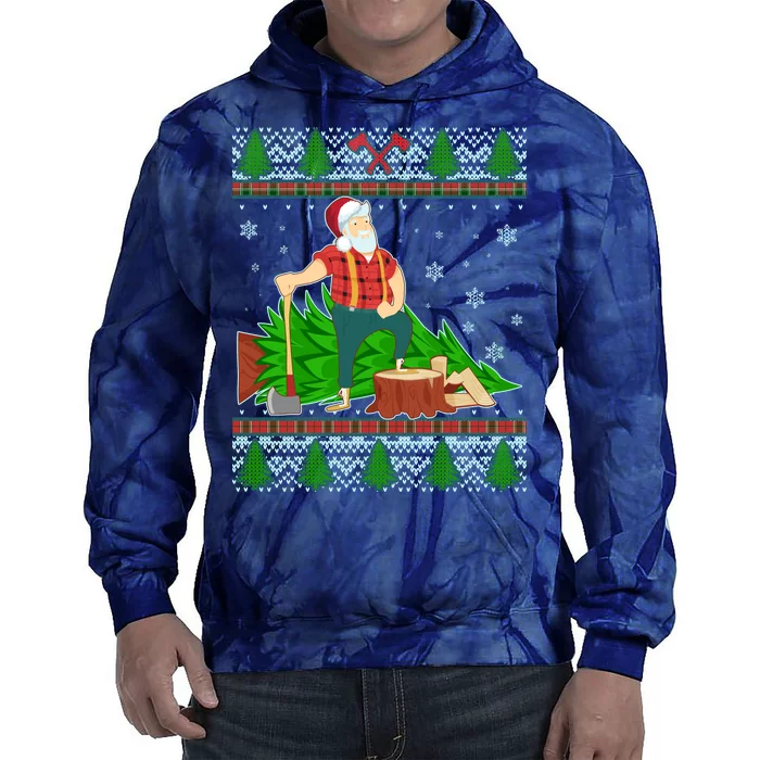 Christmas Lumber Santa Claus Tie Dye Hoodie