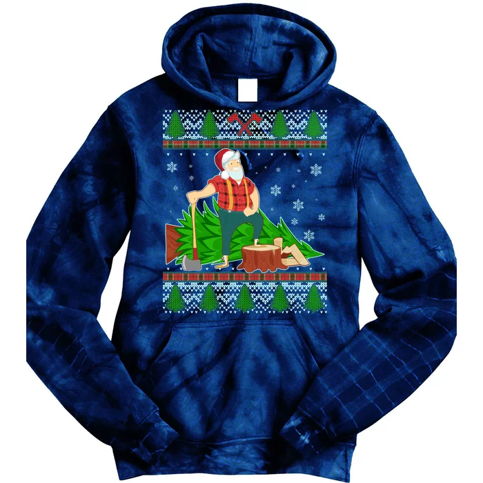 Christmas Lumber Santa Claus Tie Dye Hoodie