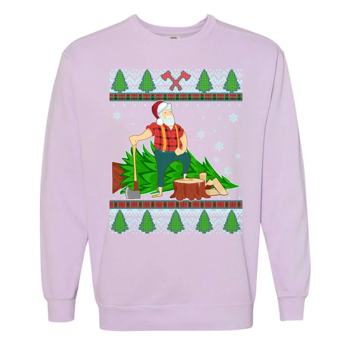 Christmas Lumber Santa Claus Garment-Dyed Sweatshirt