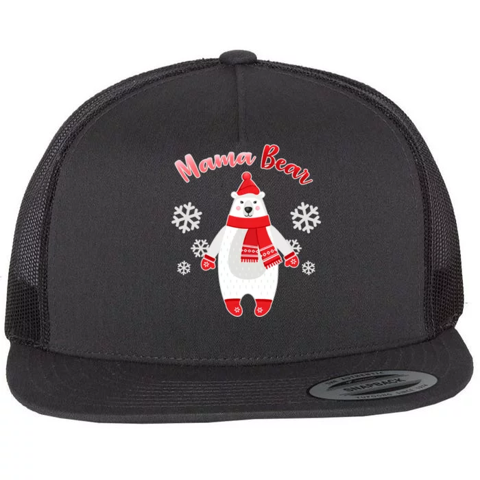 Christmas Mama Bear Flat Bill Trucker Hat