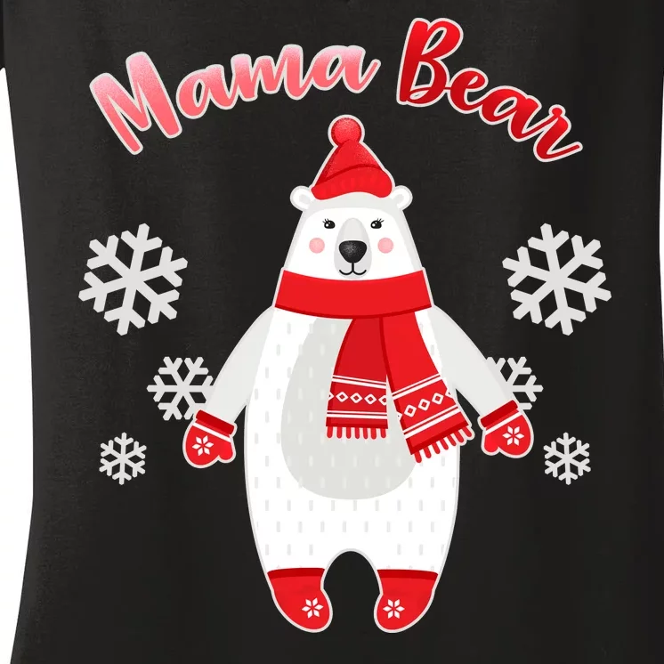 Christmas Mama Bear Women's V-Neck T-Shirt