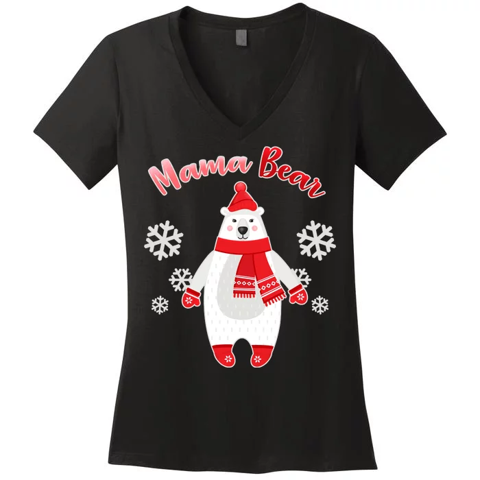 Christmas Mama Bear Women's V-Neck T-Shirt