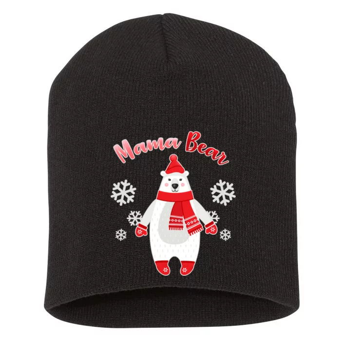 Christmas Mama Bear Short Acrylic Beanie