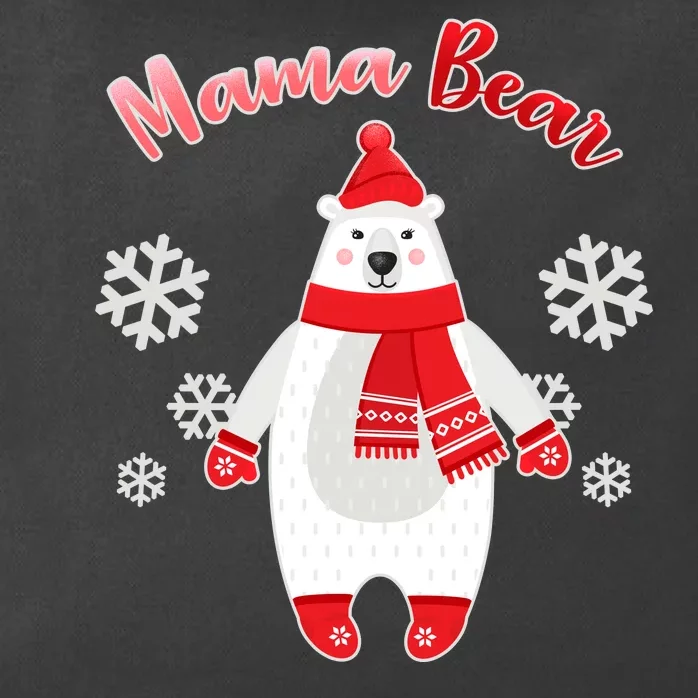 Christmas Mama Bear Zip Tote Bag