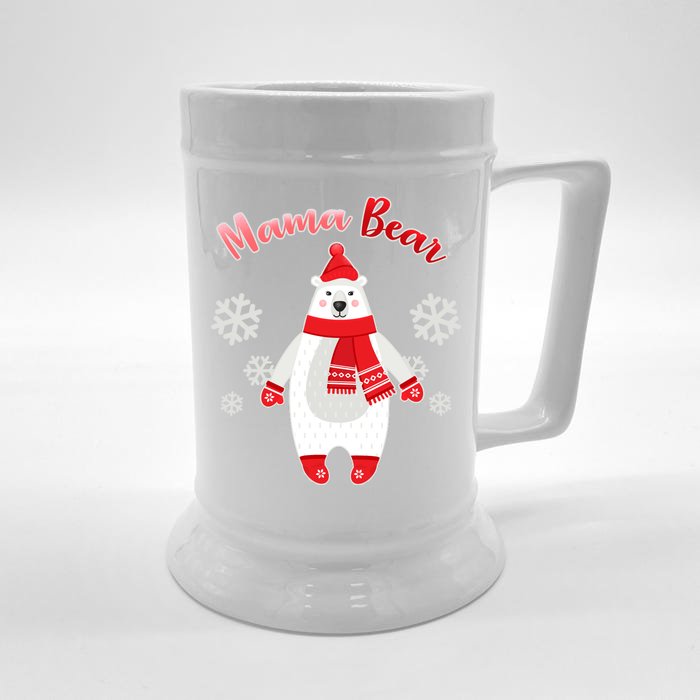 Christmas Mama Bear Front & Back Beer Stein