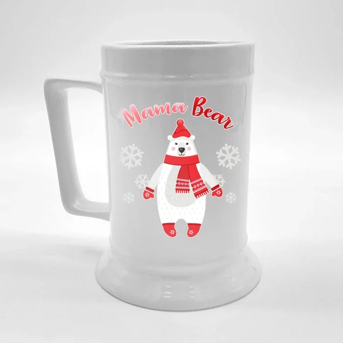 Christmas Mama Bear Front & Back Beer Stein