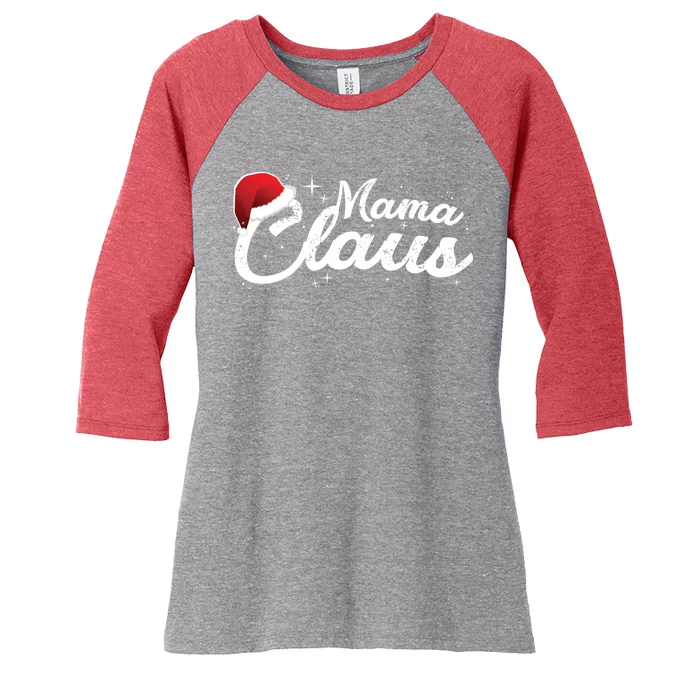 Christmas: Mama Claus Women's Tri-Blend 3/4-Sleeve Raglan Shirt