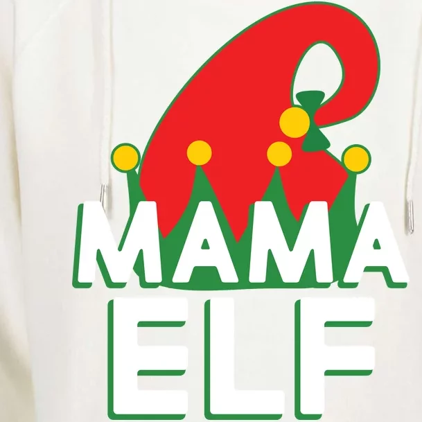 Christmas: Mama Elf Womens Funnel Neck Pullover Hood