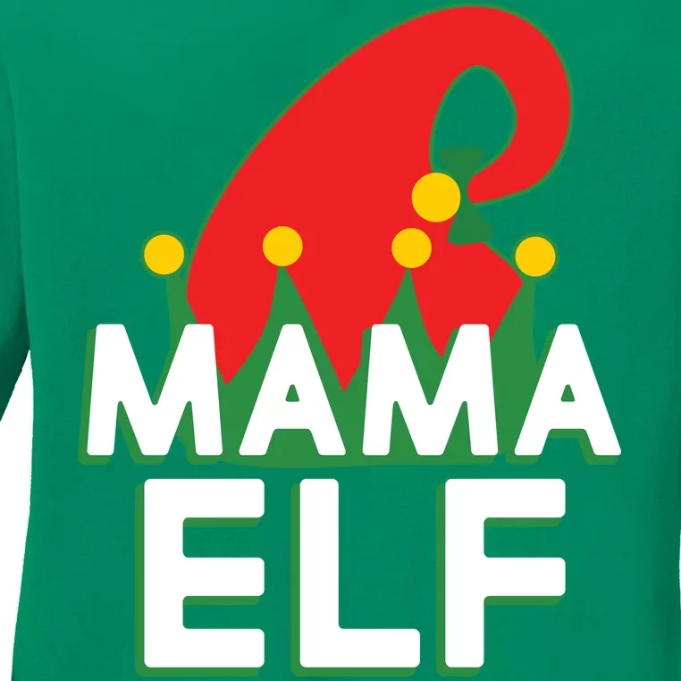 Christmas: Mama Elf Ladies Long Sleeve Shirt