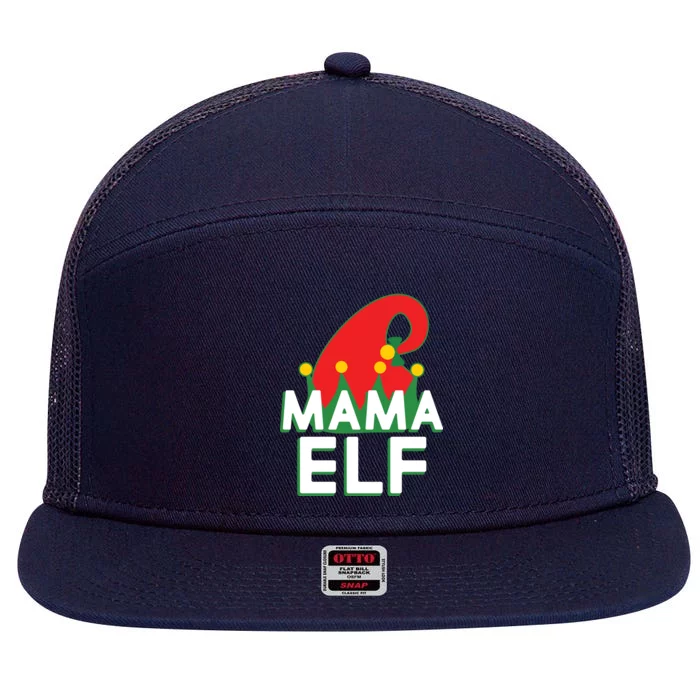 Christmas: Mama Elf 7 Panel Mesh Trucker Snapback Hat