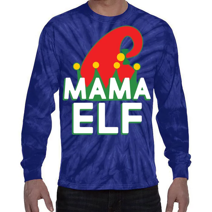 Christmas: Mama Elf Tie-Dye Long Sleeve Shirt