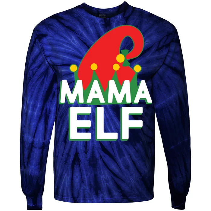 Christmas: Mama Elf Tie-Dye Long Sleeve Shirt