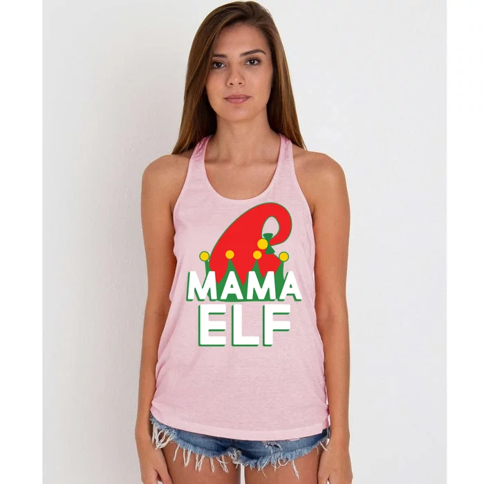 Christmas: Mama Elf Women's Knotted Racerback Tank