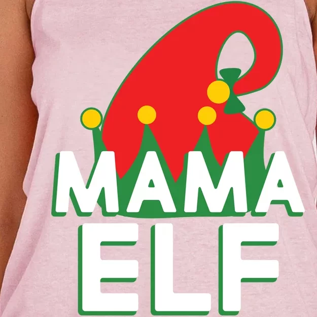 Christmas: Mama Elf Women's Knotted Racerback Tank