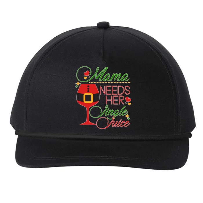 Christmas Mama Needs Her Jingle Juice Wine Snapback Five-Panel Rope Hat